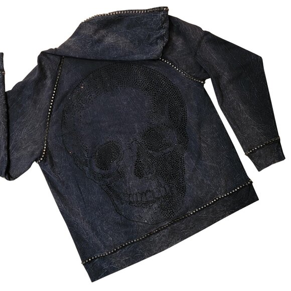 Skull Maximus Men's Vintage Black Hoodie - Picture 1 of 8